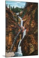 Colorado Springs, Colorado - South Cheyenne Canyon, Seven Falls View-Lantern Press-Mounted Art Print