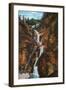 Colorado Springs, Colorado - South Cheyenne Canyon, Seven Falls View-Lantern Press-Framed Art Print