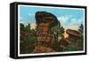 Colorado Springs, Colorado, View of Giant Mushroom Rock Formations-Lantern Press-Framed Stretched Canvas