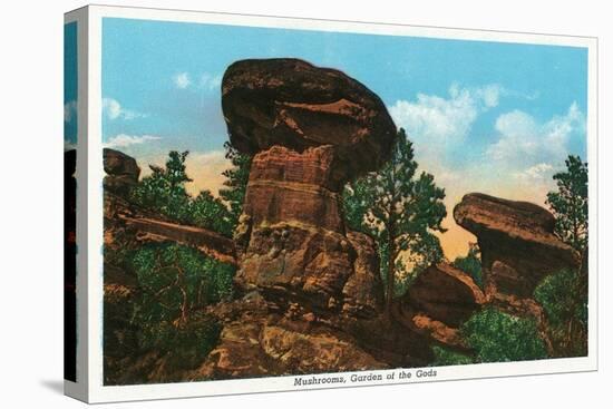 Colorado Springs, Colorado, View of Giant Mushroom Rock Formations-Lantern Press-Stretched Canvas