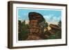 Colorado Springs, Colorado, View of Giant Mushroom Rock Formations-Lantern Press-Framed Art Print