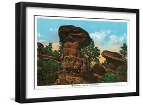 Colorado Springs, Colorado, View of Giant Mushroom Rock Formations-Lantern Press-Framed Art Print