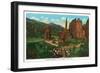 Colorado Springs, Colorado, View of Indians having a Ceremony in Garden of the Gods-Lantern Press-Framed Art Print