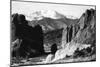 Colorado Springs, Colorado - View of Pikes Peak from Gateway to Garden of the Gods, c.1953-Lantern Press-Mounted Art Print