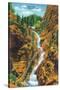 Colorado Springs, Colorado, View of Seven Falls, South Cheyenne Canyon-Lantern Press-Stretched Canvas