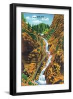 Colorado Springs, Colorado, View of Seven Falls, South Cheyenne Canyon-Lantern Press-Framed Art Print