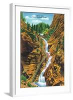 Colorado Springs, Colorado, View of Seven Falls, South Cheyenne Canyon-Lantern Press-Framed Art Print