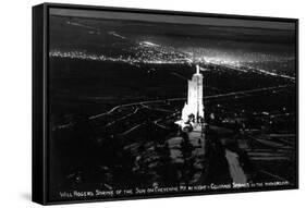 Colorado Springs, Colorado - Will Rogers Shrine of the Sun on Cheyenne Mt at Night-Lantern Press-Framed Stretched Canvas