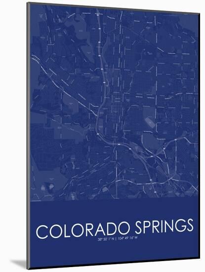 Colorado Springs, United States of America Blue Map-null-Mounted Poster