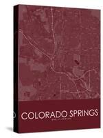 Colorado Springs, United States of America Red Map-null-Stretched Canvas