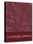 Colorado Springs, United States of America Red Map-null-Stretched Canvas