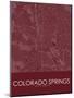 Colorado Springs, United States of America Red Map-null-Mounted Poster