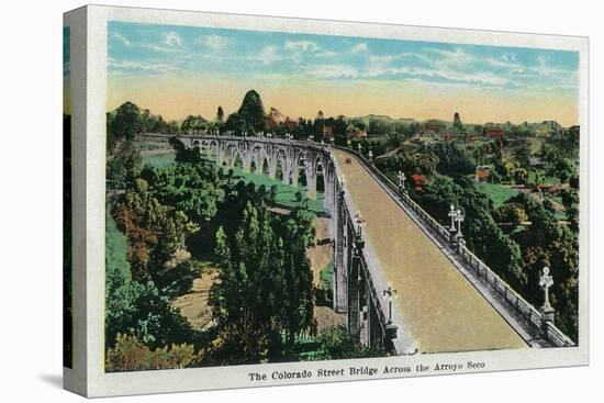 Colorado Street Bridge Across the Arroyo Seco - Pasadena, CA-Lantern Press-Stretched Canvas