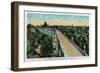 Colorado Street Bridge Across the Arroyo Seco - Pasadena, CA-Lantern Press-Framed Art Print