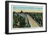 Colorado Street Bridge Across the Arroyo Seco - Pasadena, CA-Lantern Press-Framed Art Print