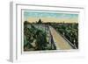 Colorado Street Bridge Across the Arroyo Seco - Pasadena, CA-Lantern Press-Framed Art Print