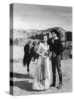 COLORADO TERRITORY, 1949 directed by RAOUL WALSH Dorothy Malone and Joel McCrea (b/w photo)-null-Stretched Canvas