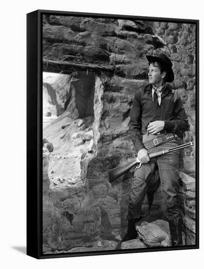 COLORADO TERRITORY, 1949 directed by RAOUL WALSH Joel McCrea (b/w photo)-null-Framed Stretched Canvas