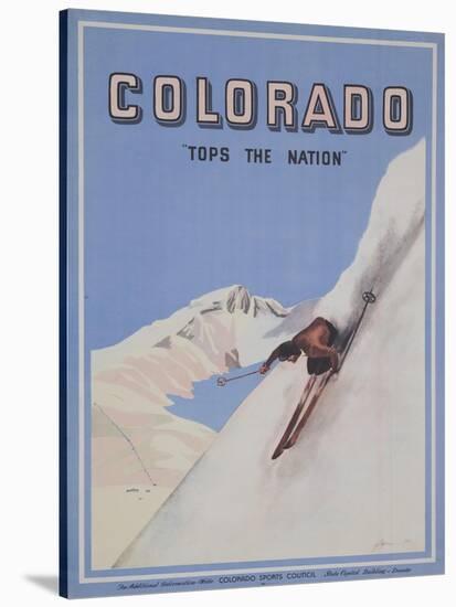Colorado Tops the Nation Travel Poster-null-Stretched Canvas