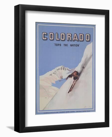 Colorado Tops the Nation Travel Poster-null-Framed Premium Giclee Print