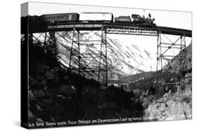 Colorado - Train on Georgetown Loop between Georgetown and Silver Plume-Lantern Press-Stretched Canvas