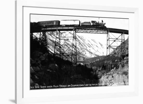Colorado - Train on Georgetown Loop between Georgetown and Silver Plume-Lantern Press-Framed Art Print