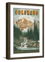 Colorado Travel Poster-null-Framed Premium Giclee Print