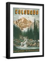 Colorado Travel Poster-null-Framed Premium Giclee Print