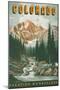Colorado Travel Poster-null-Mounted Premium Giclee Print