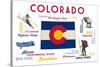 Colorado - Typography and Icons-Lantern Press-Stretched Canvas