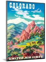 Colorado - United Air Lines - Garden of the Gods, Colorado Springs-Joseph Feher-Mounted Art Print