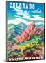 Colorado - United Air Lines - Garden of the Gods, Colorado Springs-Joseph Feher-Mounted Art Print