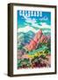 Colorado - United Air Lines, Vintage Airline Travel Poster, 1950s-Joseph Fehér-Framed Art Print