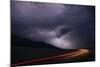 Colorado, Upper Arkansas River Valley. Lightning Stormover Vehicle Light Track-Jaynes Gallery-Mounted Photographic Print