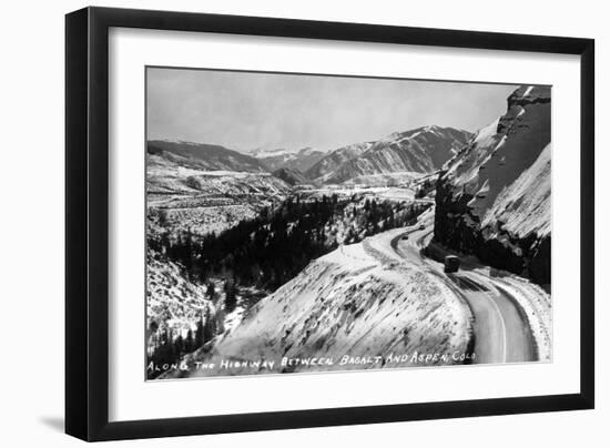 Colorado - View along Highway between Basalt and Aspen-Lantern Press-Framed Art Print