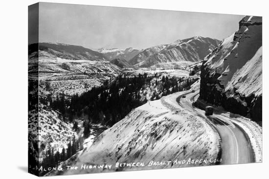 Colorado - View along Highway between Basalt and Aspen-Lantern Press-Stretched Canvas