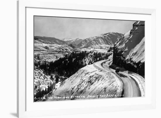 Colorado - View along Highway between Basalt and Aspen-Lantern Press-Framed Premium Giclee Print