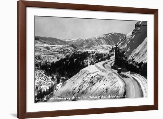 Colorado - View along Highway between Basalt and Aspen-Lantern Press-Framed Premium Giclee Print