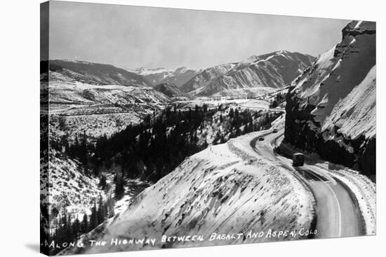 Colorado - View along Highway between Basalt and Aspen-Lantern Press-Stretched Canvas