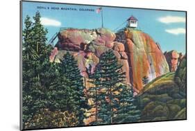 Colorado - View of Devil's Head Mountain Lookout Tower-Lantern Press-Mounted Art Print