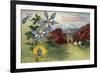 Colorado, View of Garden of the Gods, Pikes Peak, Columbine Flowers-Lantern Press-Framed Premium Giclee Print