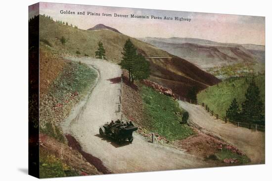 Colorado, View of Golden and the Plains from Denver Mountain Parks Highway-Lantern Press-Stretched Canvas