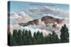 Colorado, View of Pikes Peak among the Clouds-Lantern Press-Stretched Canvas