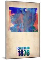 Colorado Watercolor Map-NaxArt-Mounted Poster