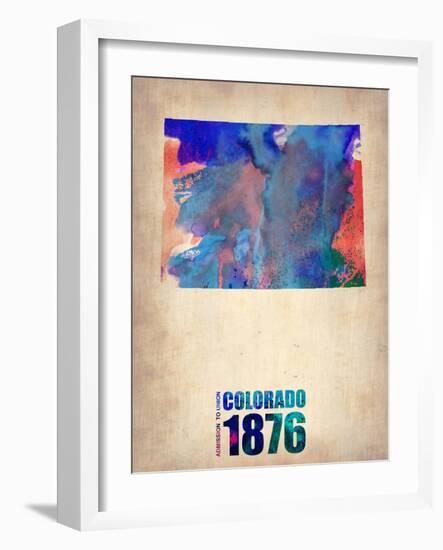 Colorado Watercolor Map-NaxArt-Framed Art Print