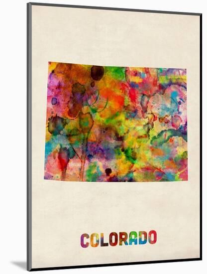 Colorado Watercolor Map-Michael Tompsett-Mounted Art Print