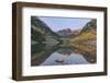 Colorado, White River National Forest, Maroon Bells with Autumn Color at First Light-Rob Tilley-Framed Photographic Print