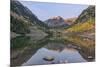 Colorado, White River National Forest, Maroon Bells with Autumn Color at First Light-Rob Tilley-Mounted Photographic Print