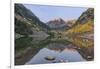 Colorado, White River National Forest, Maroon Bells with Autumn Color at First Light-Rob Tilley-Framed Premium Photographic Print