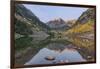 Colorado, White River National Forest, Maroon Bells with Autumn Color at First Light-Rob Tilley-Framed Premium Photographic Print